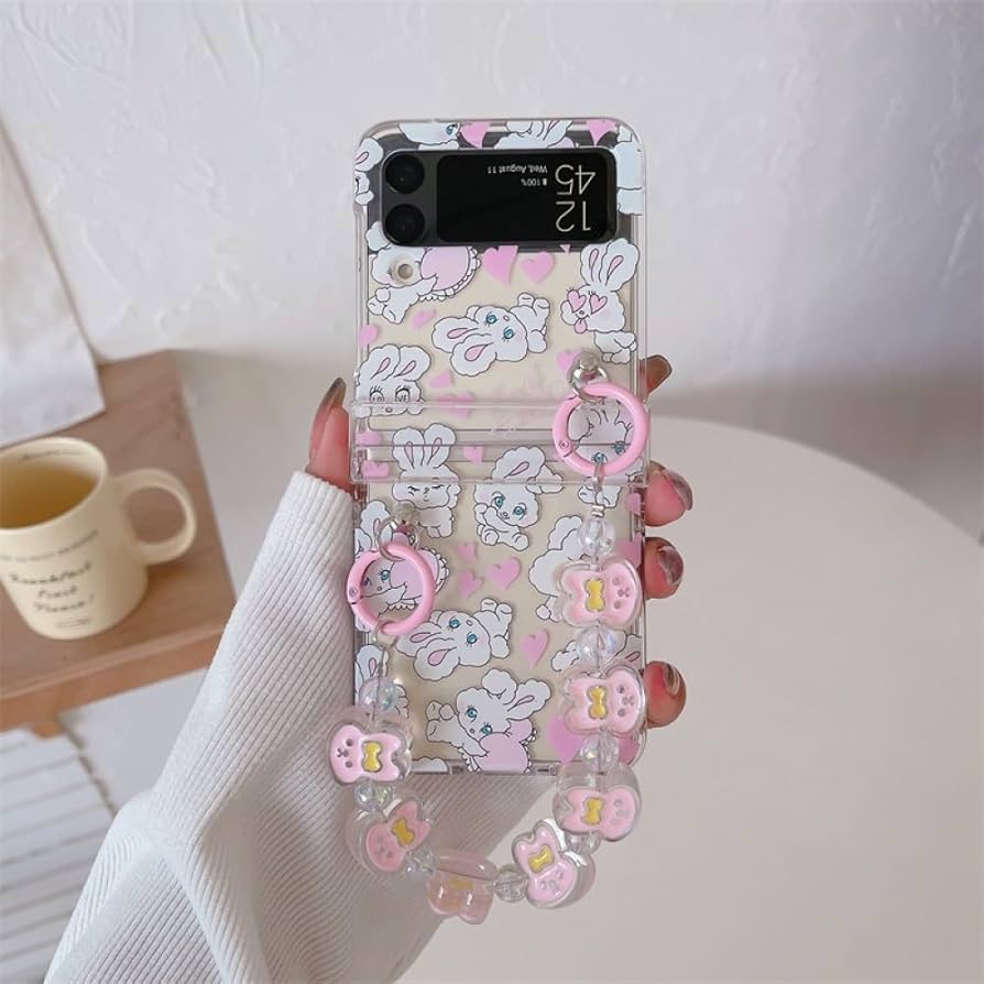 Korean Cute Rabbit Bear Phone Case for Samsung Galaxy Z Flip